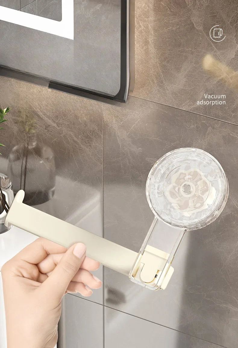 Wall-Mounted Toilet Paper Holder with Suction Cup - Self-Adhesive, No-Drill Installation,  Multipurpose Tissue Roll