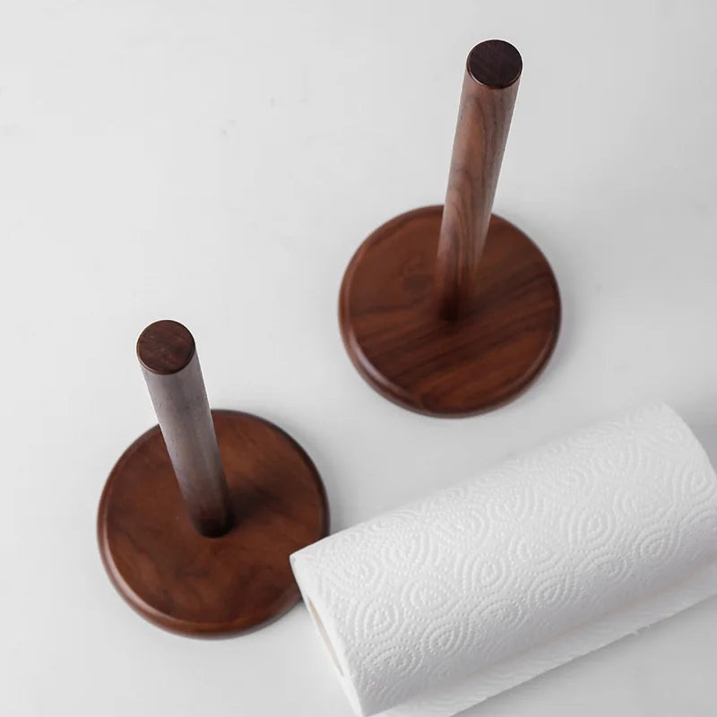 HeMe Black walnut simple solid wood kitchen dining table tissue rack household roll paper rack kitchen tissue storage rack