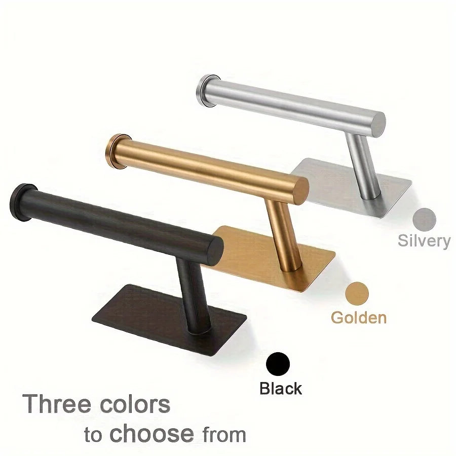 Heavy Duty Stainless Steel Toilet Paper Holder, Self-Adhesive No-Drill Wall Mount, Brushed Finish Bathroom Tissue Roll Dispenser