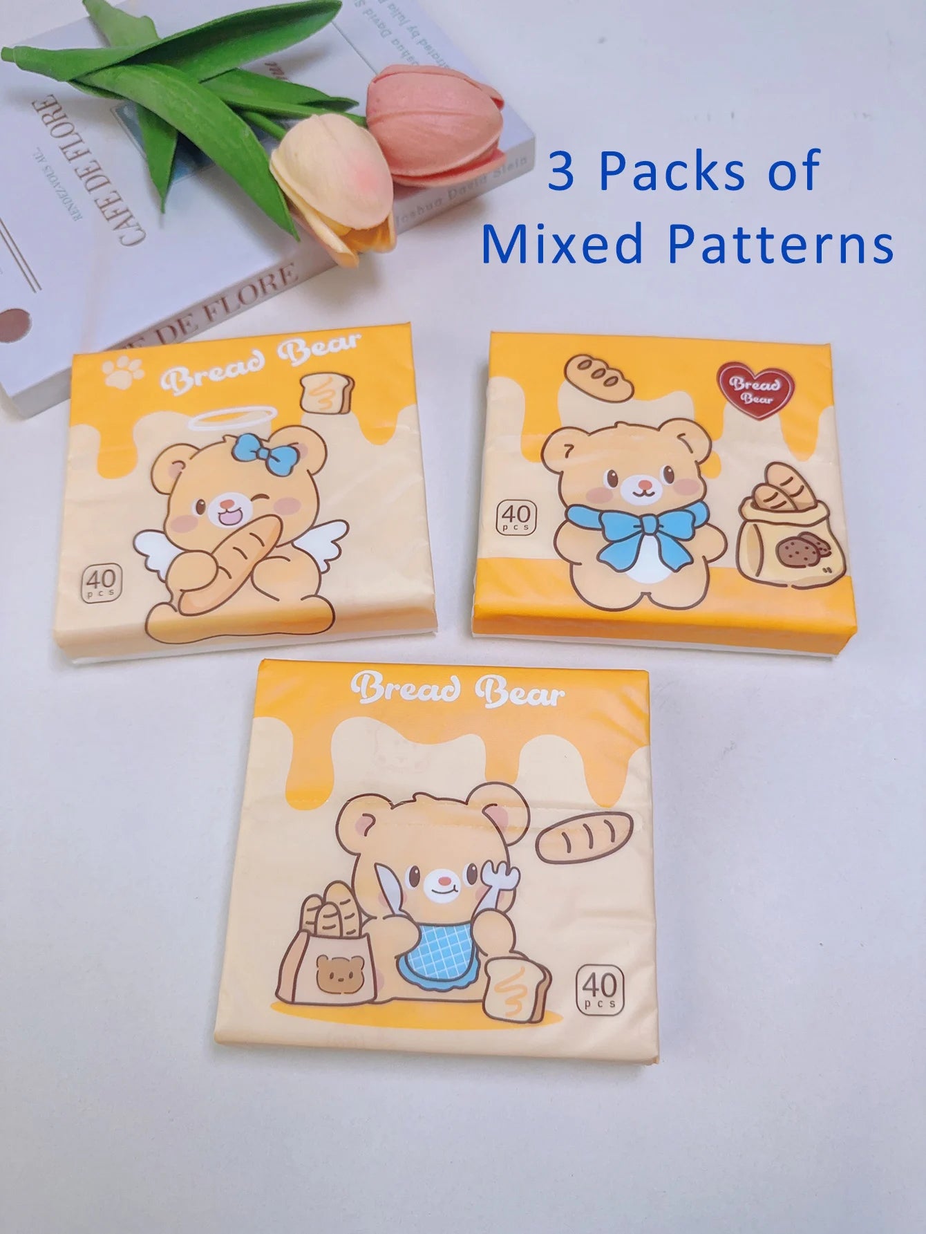 3 packs thickened cartoon printed facial tissue small pack convenient paper towels handkerchief napkins household goods