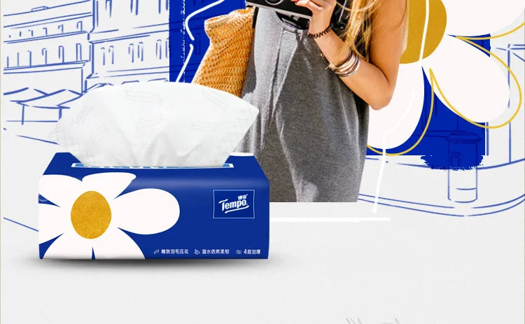 Tempo D Tissue 4 Layers 80 eets S Size Series No Fraance Home Use Hygienic Paper Soft Paaging Face Towel Paper
