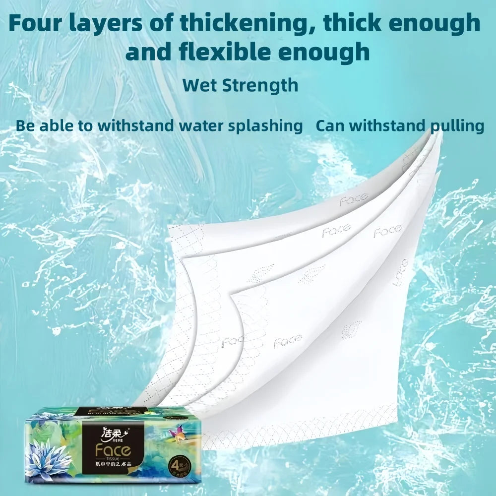 10 Packs 200Pcs/Pack Toilet Paper 4 Layers Thickened Wettable Facial Tissue Trip Napkins Handkerchiefs Disposable Tissue Paper