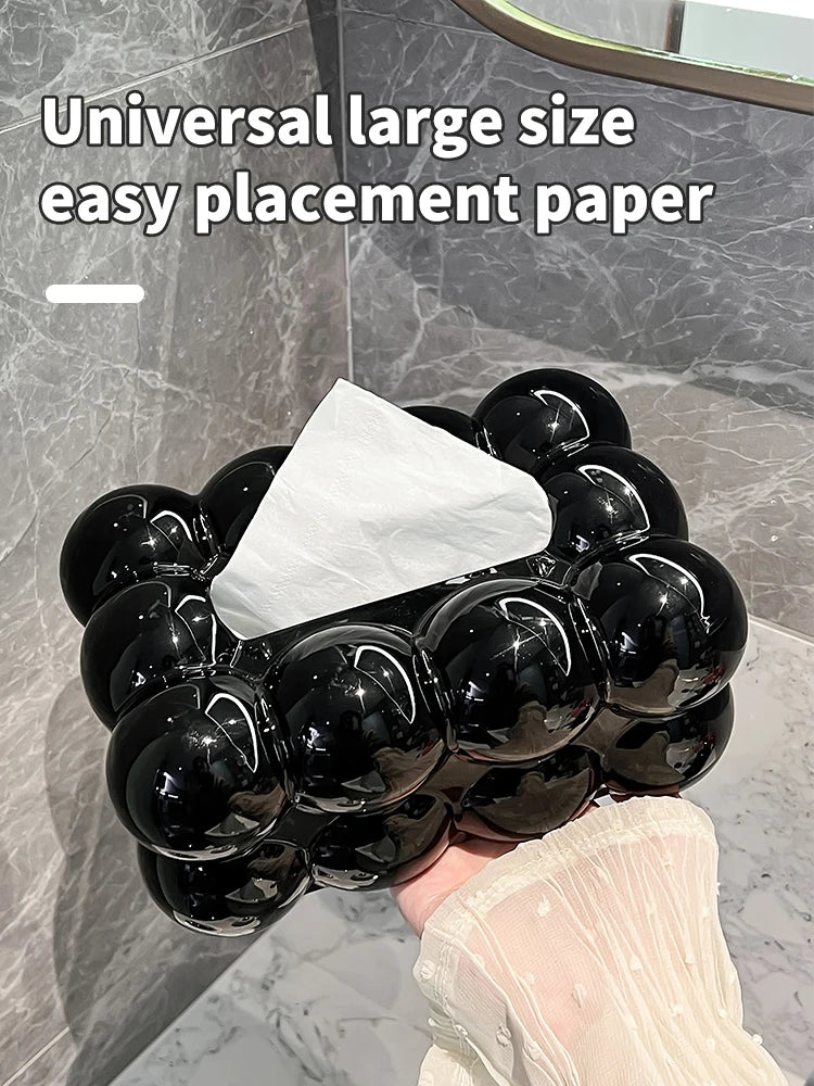 High Aesthetic Tissue Box, Home Living Room, High-End Tissue Storage, Paper Box, Cream Style Napkin Box