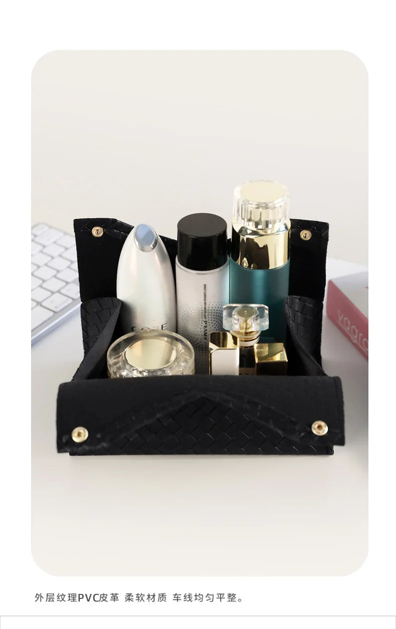 Luxury Woven Paper Towel Box Home Creative Living Room Storage Car Simple Solid Color Tissue Box Dining Room Removable Tissue