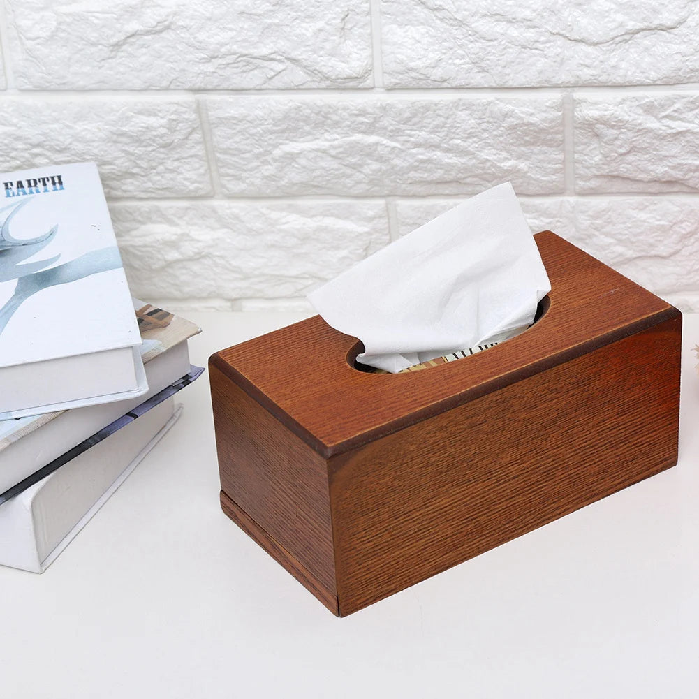 Tissue Box Napkin Holder Case Paper Box Container Elegance Wood Storage Box Hotel Home Decoration Bedroom Kitchen Accessories