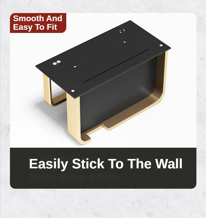 Black Gold Toilet Paper Holder Bathroom Wall Mount Multifunction WC Paper Phone Holder Shelf Towel Roll Shelf Accessories