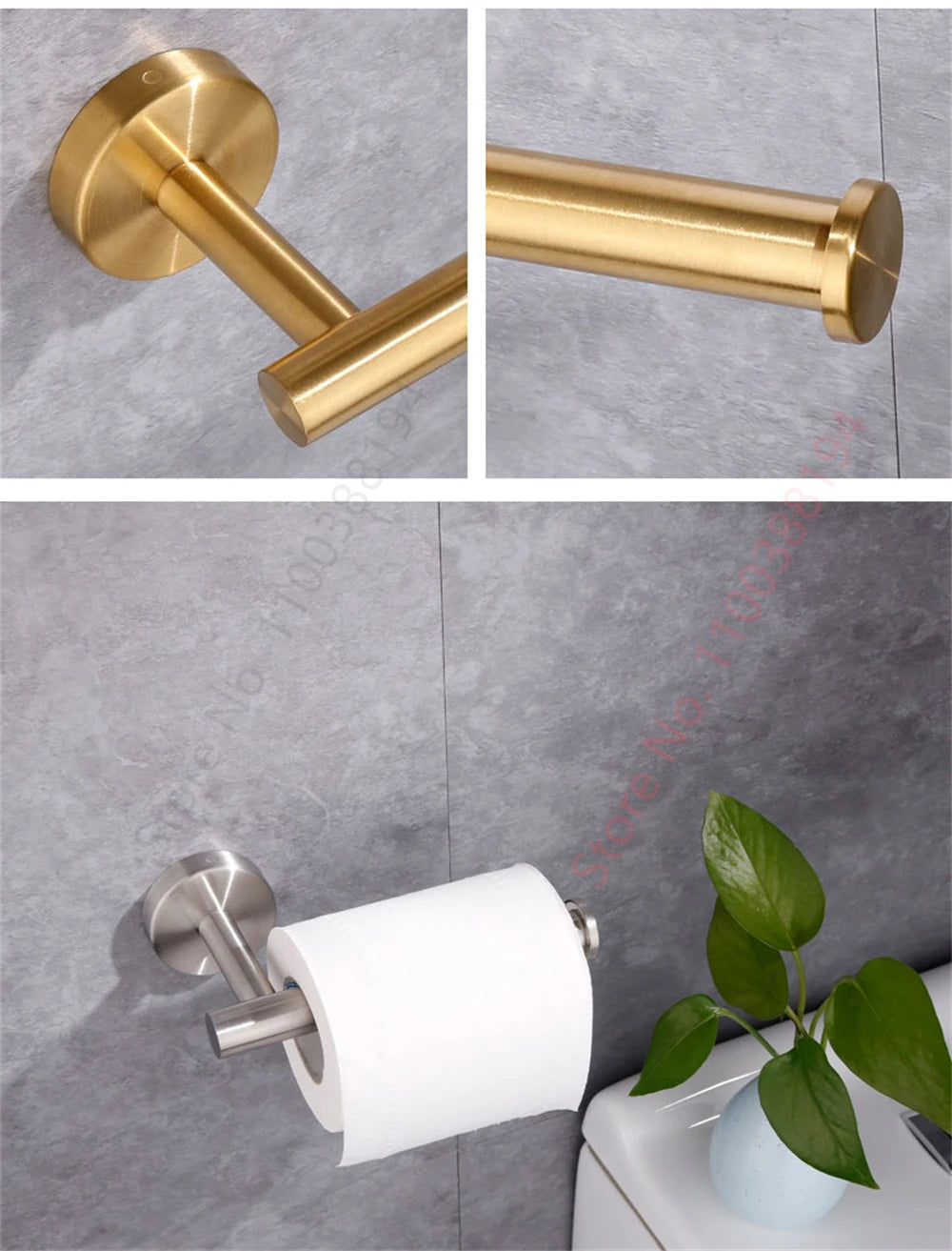 Adhesive Toilet Roll Paper Holder Organizer Wall Mount Storage Stand Kitchen Bathroom No Drill Tissue Towel Dispenser Stainless