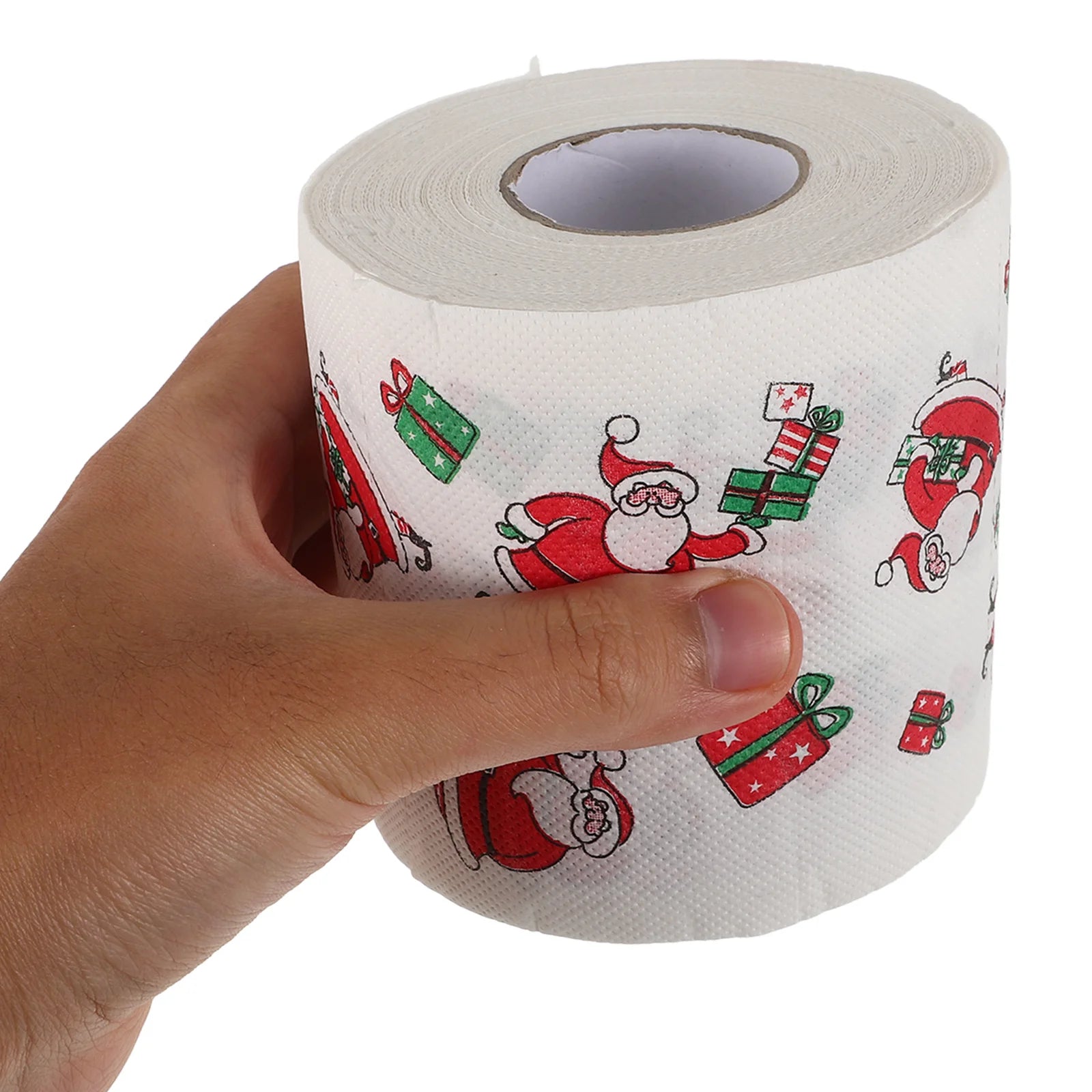 4 Rolls Christmas Toilet Paper Double Layer Thick Printed Santa Claus Merry Christmas Funny Paper Holiday Party Bathroom