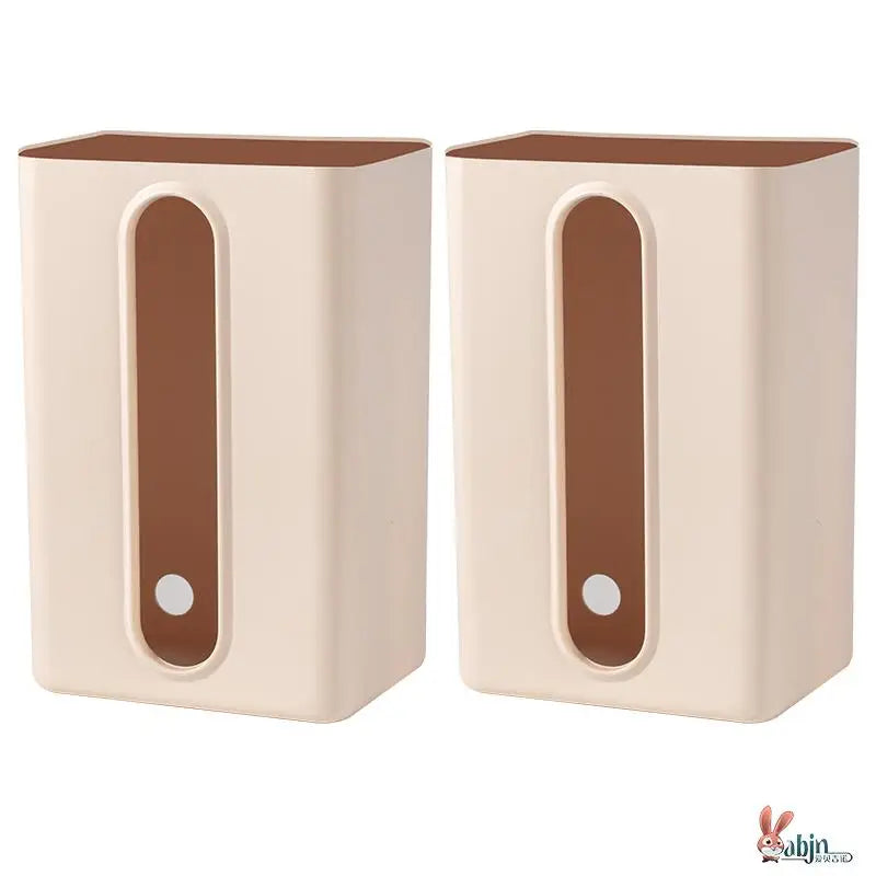 Wall-Mounted Tissue Box Kitchen Home Use Napkin Holder Storage Box Drop-In No-Punching Required Simple Rectangular Plastic De...