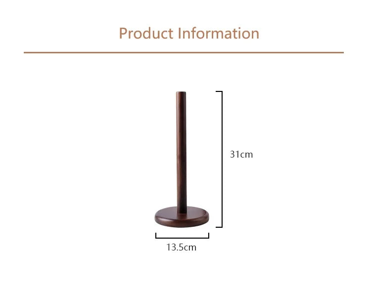 HeMe Black walnut simple solid wood kitchen dining table tissue rack household roll paper rack kitchen tissue storage rack