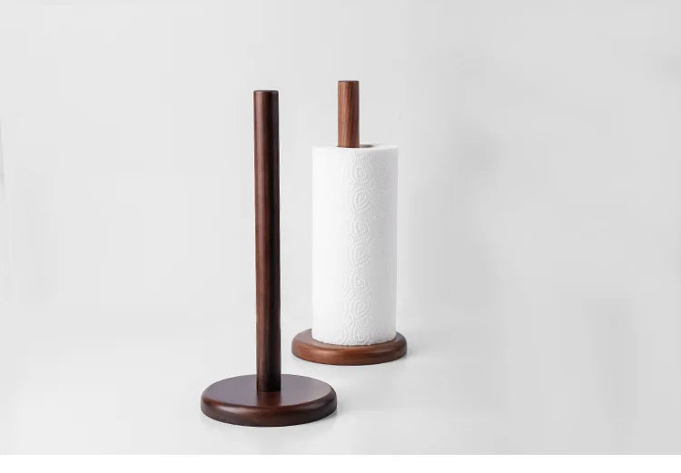 HeMe Black walnut simple solid wood kitchen dining table tissue rack household roll paper rack kitchen tissue storage rack