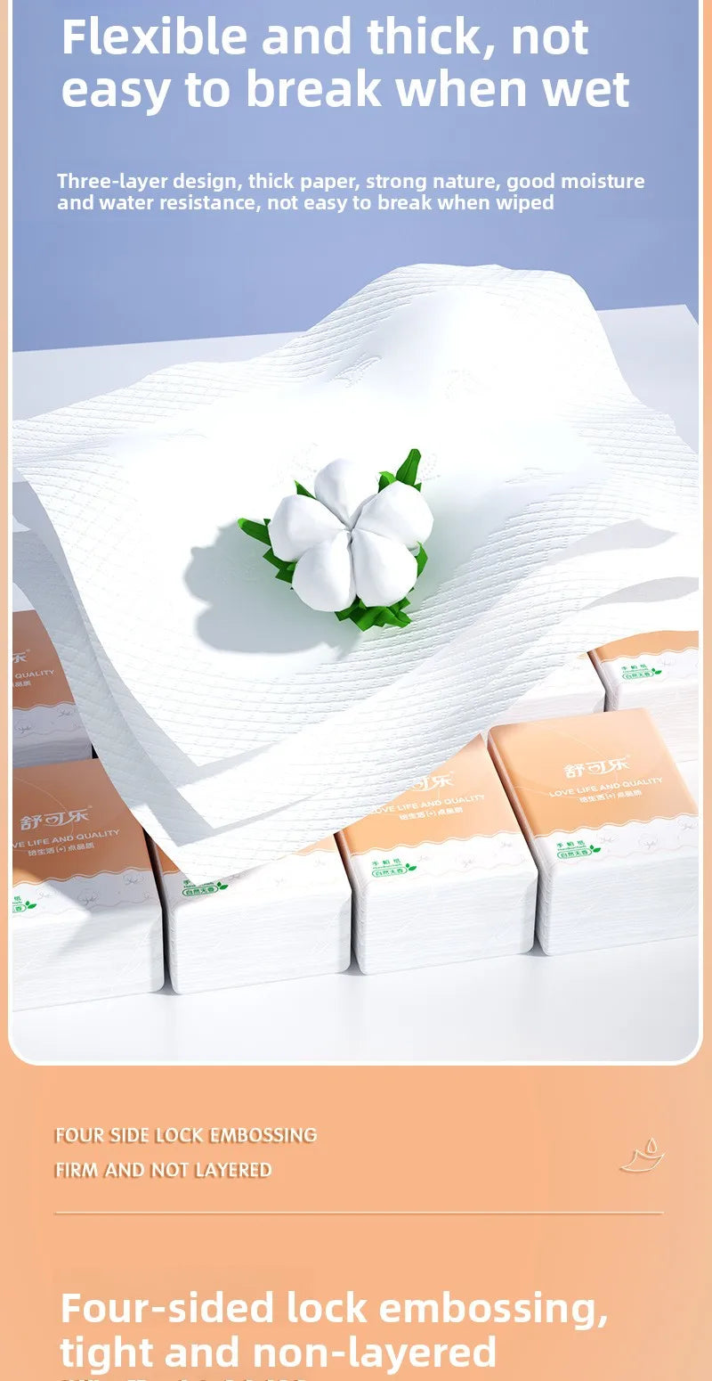 Portable Handkerchief Paper, 10-100 Small Bags, 3 Layers, 7 Pieces/small Bag, Portable Facial Tissue Paper, Napkin Toilet Paper
