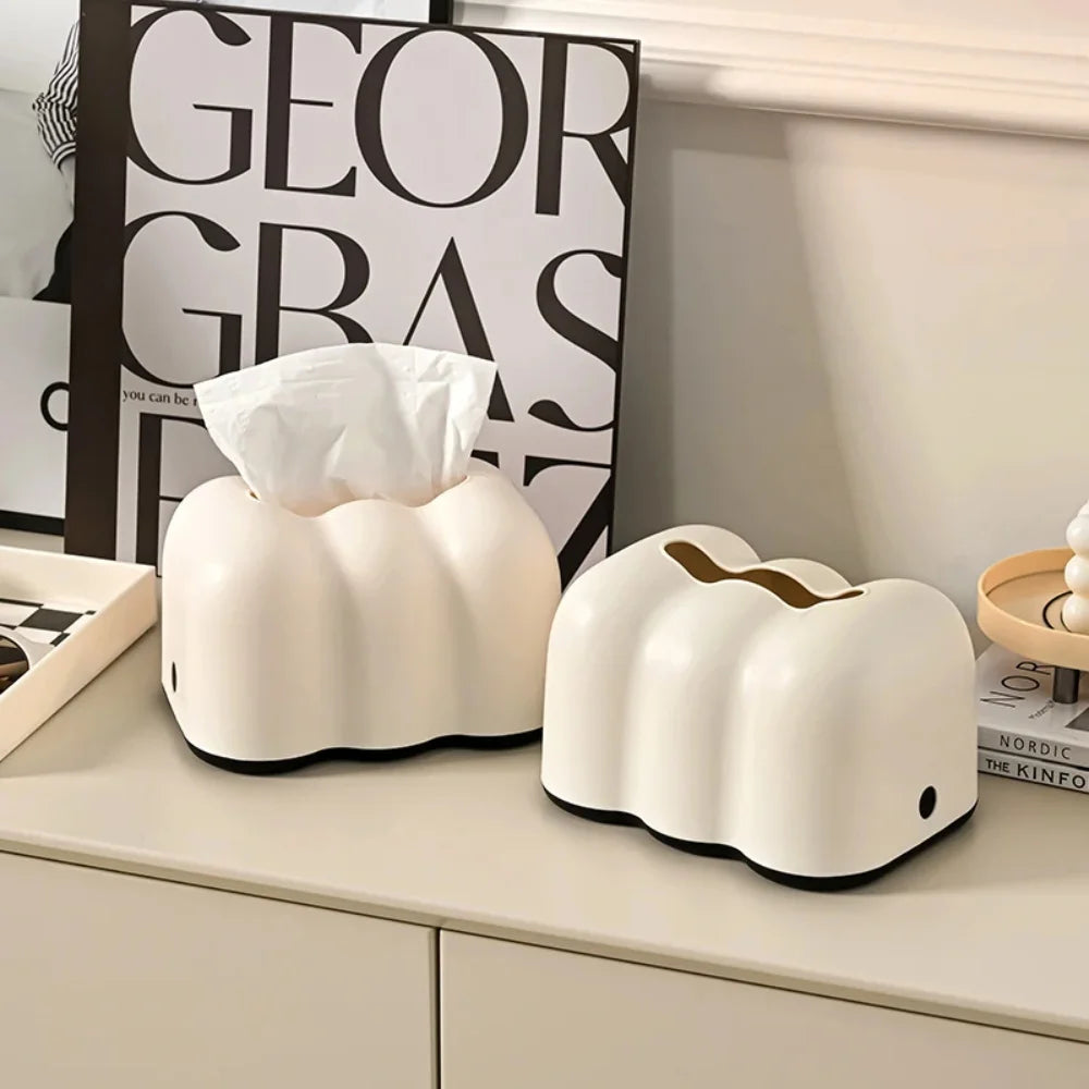 Cloud Creative Tissue Box Household Bathroom Paper Suction Box High-End Cream White Wall Mounted Paper Box
