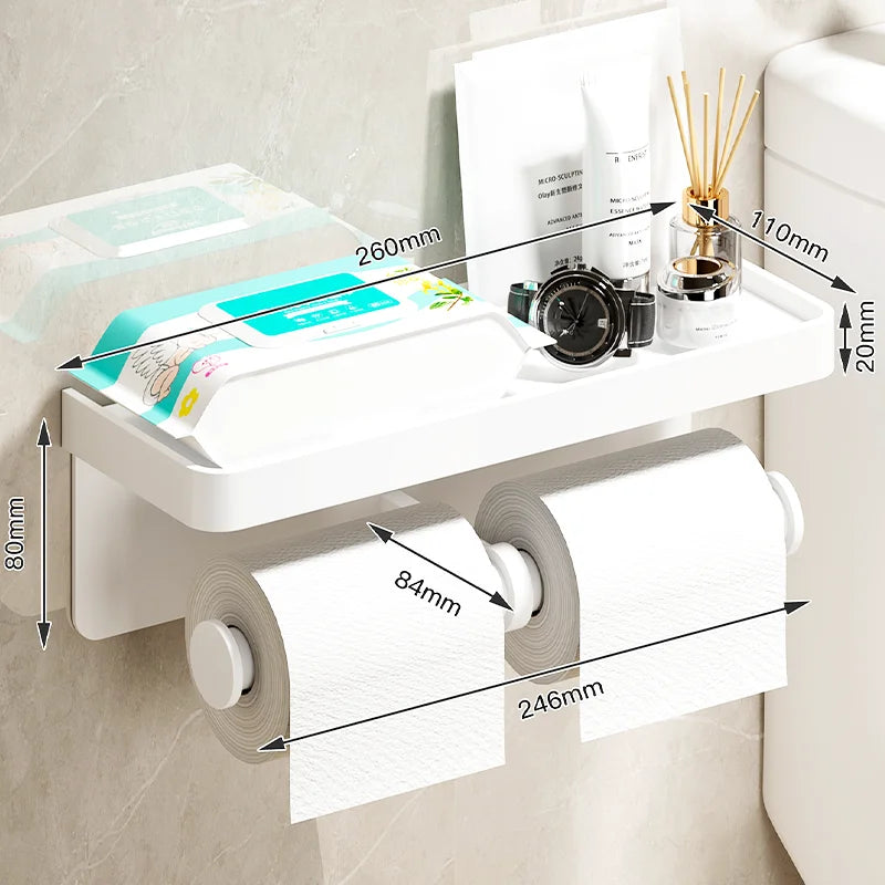 Toilet Paper Holder Wall-Mounted Aluminum alloy Toilet paper holder tissue rack Bathroom tissue holder Bathroom Accessories