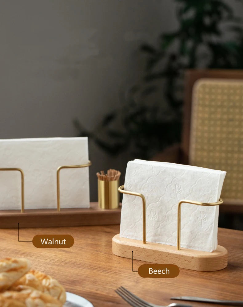 HeMu-Tooth Swab Tube Tissue Holder, Black Walnut, Minimalist Dining Table Tissue Storage Rack, Restaurant Coffee Shop Paper Box