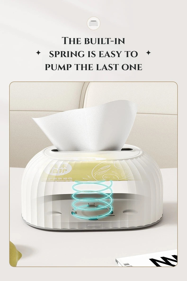 Creative Tissue Box with Spring Creative Scandinavian Simple Drawer Box Living Room Coffee Table Tissue Box Desktop Drawer Box