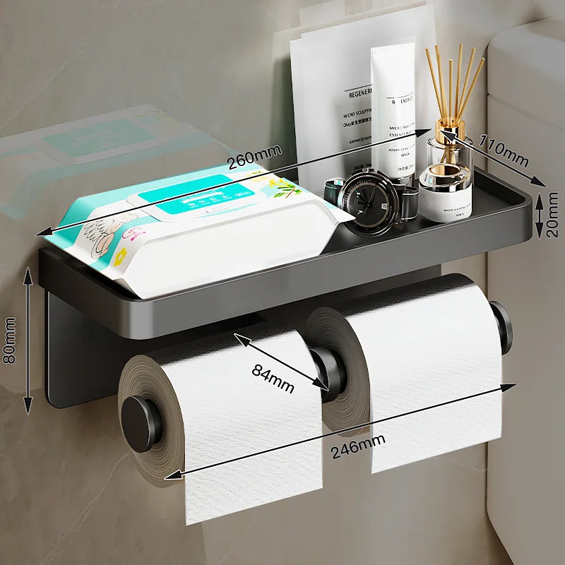 Toilet Paper Holder Wall-Mounted Aluminum alloy Toilet paper holder tissue rack Bathroom tissue holder Bathroom Accessories