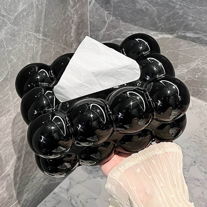 High Aesthetic Tissue Box, Home Living Room, High-End Tissue Storage, Paper Box, Cream Style Napkin Box