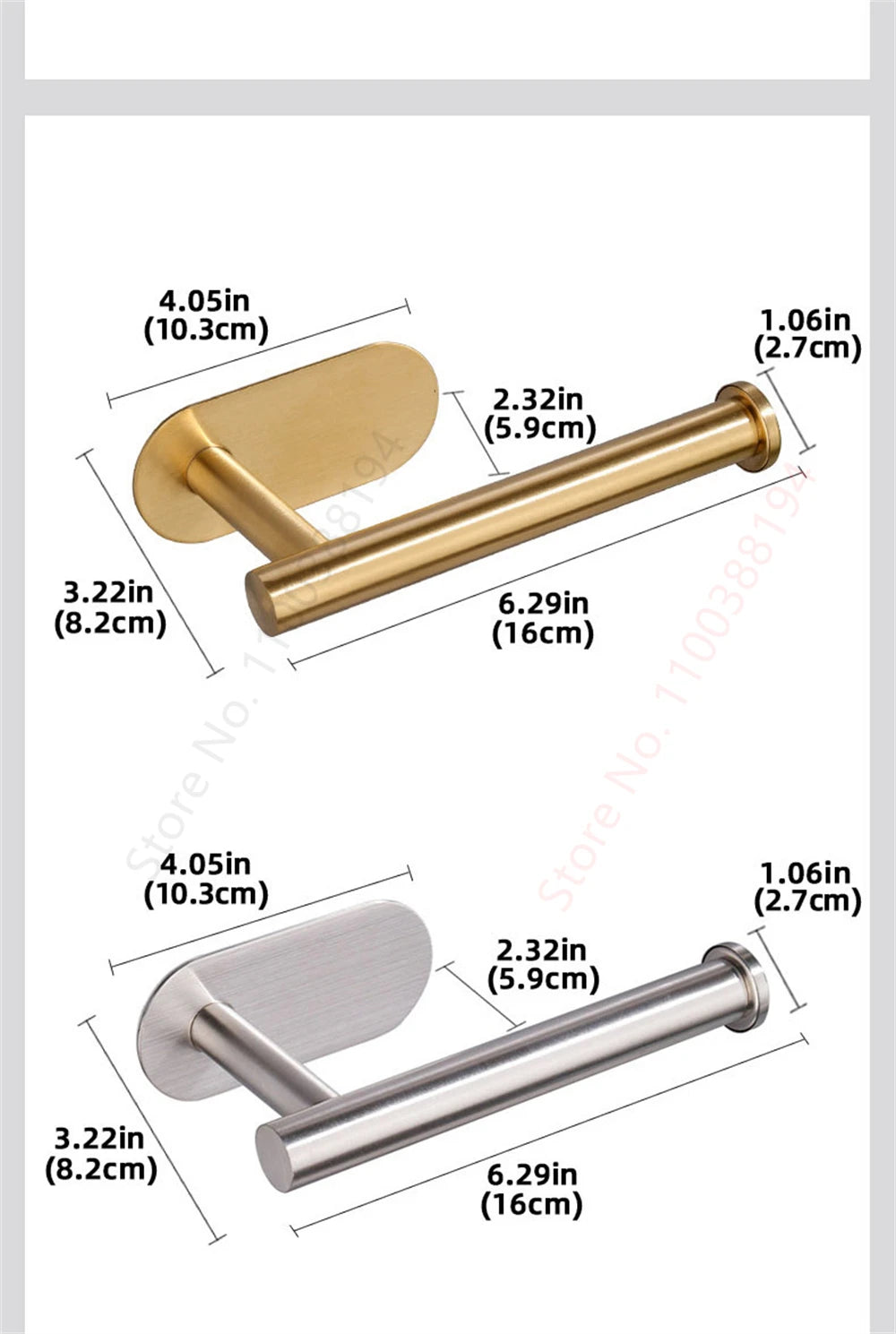 Adhesive Toilet Roll Paper Holder Organizer Wall Mount Storage Stand Kitchen Bathroom No Drill Tissue Towel Dispenser Stainless