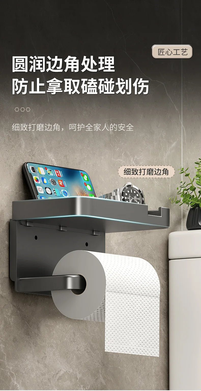 Bathroom tissue holder, wall-mounted toilet paper dispenser, washroom tissue box, paper roll holder