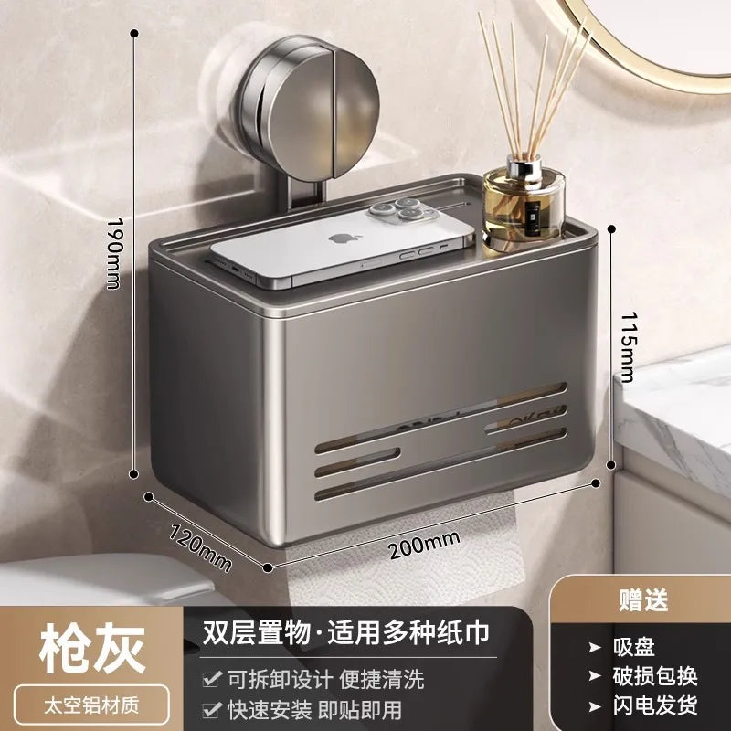 Suction cup, toilet tissue box, bathroom living room drawer box, toilet paper box, face towel storage box, wall hanging