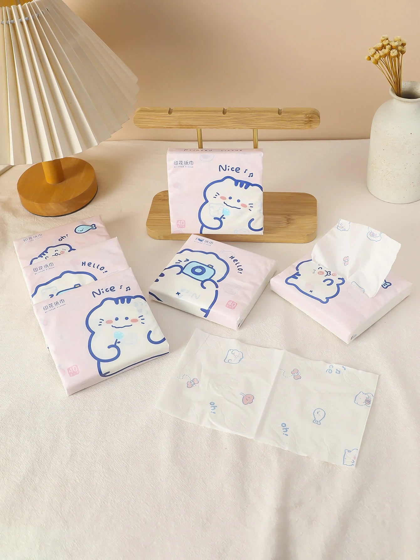 3 packs thickened cartoon printed facial tissue small pack convenient paper towels handkerchief napkins household goods