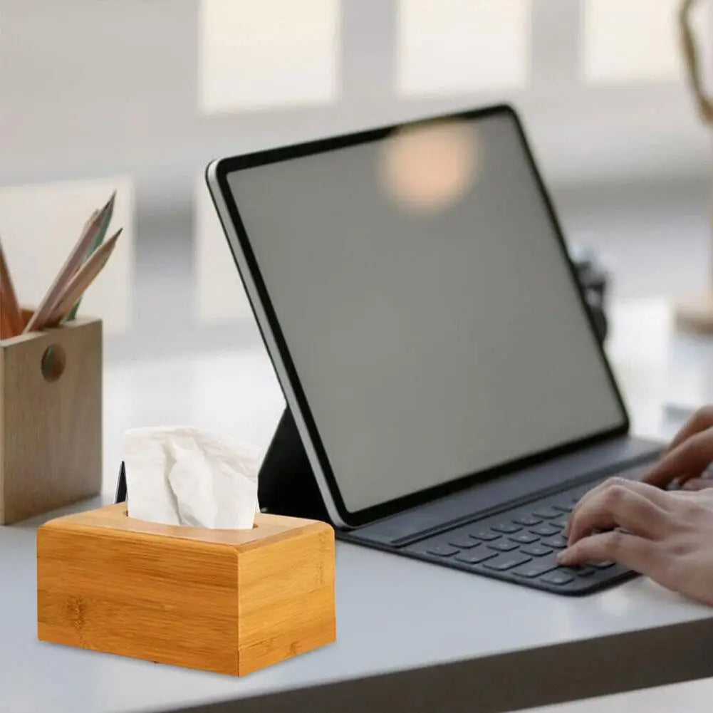 Bamboo And Wood Tissue Box Advertising Box Paper Drawing Box Home Storage Box Restaurant Paper Drawing Box Home Storage Box