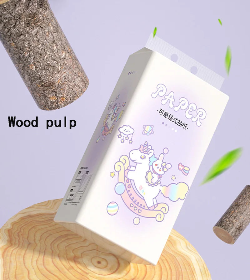 Home Wall Hanging Easy To Use Tissue 4 Layer 175 Sheets 1 Big Bag Save Space Home Pumping Paper Cute Decorate Toilet Paper