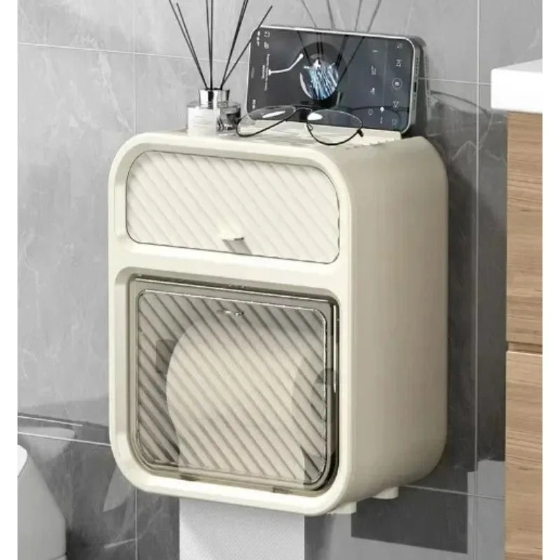 New HOT Toilet toilet carton Wall-mounted tissue box No punching Waterproof toilet paper Roll paper rack