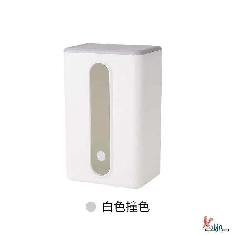 Wall-Mounted Tissue Box Kitchen Home Use Napkin Holder Storage Box Drop-In No-Punching Required Simple Rectangular Plastic De...