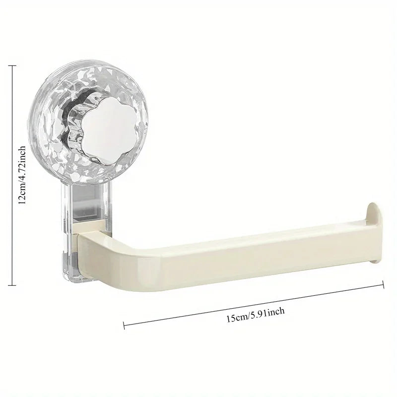 Wall-Mounted Toilet Paper Holder with Suction Cup - Self-Adhesive, No-Drill Installation,  Multipurpose Tissue Roll