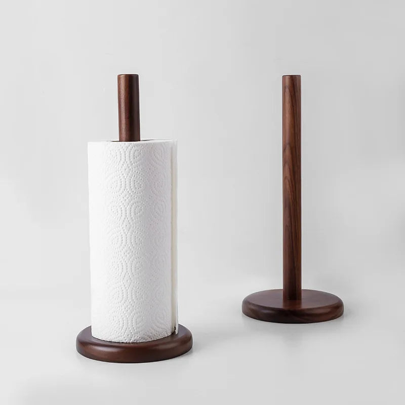HeMe Black walnut simple solid wood kitchen dining table tissue rack household roll paper rack kitchen tissue storage rack