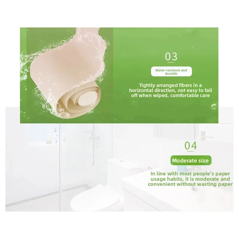 Upgraded Bamboo Rain Silk Drifting 14 Rolls 830g Natural Color Toilet Paper Household Handkerchiefs Bathroom Tissue