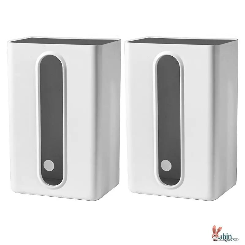 Wall-Mounted Tissue Box Kitchen Home Use Napkin Holder Storage Box Drop-In No-Punching Required Simple Rectangular Plastic De...
