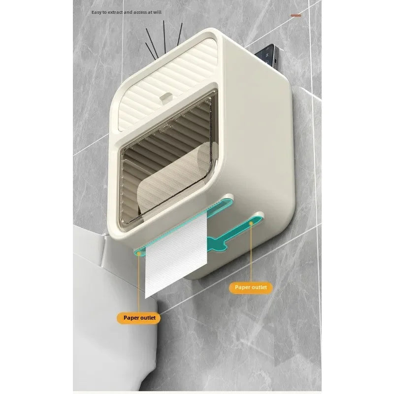 New HOT Toilet toilet carton Wall-mounted tissue box No punching Waterproof toilet paper Roll paper rack