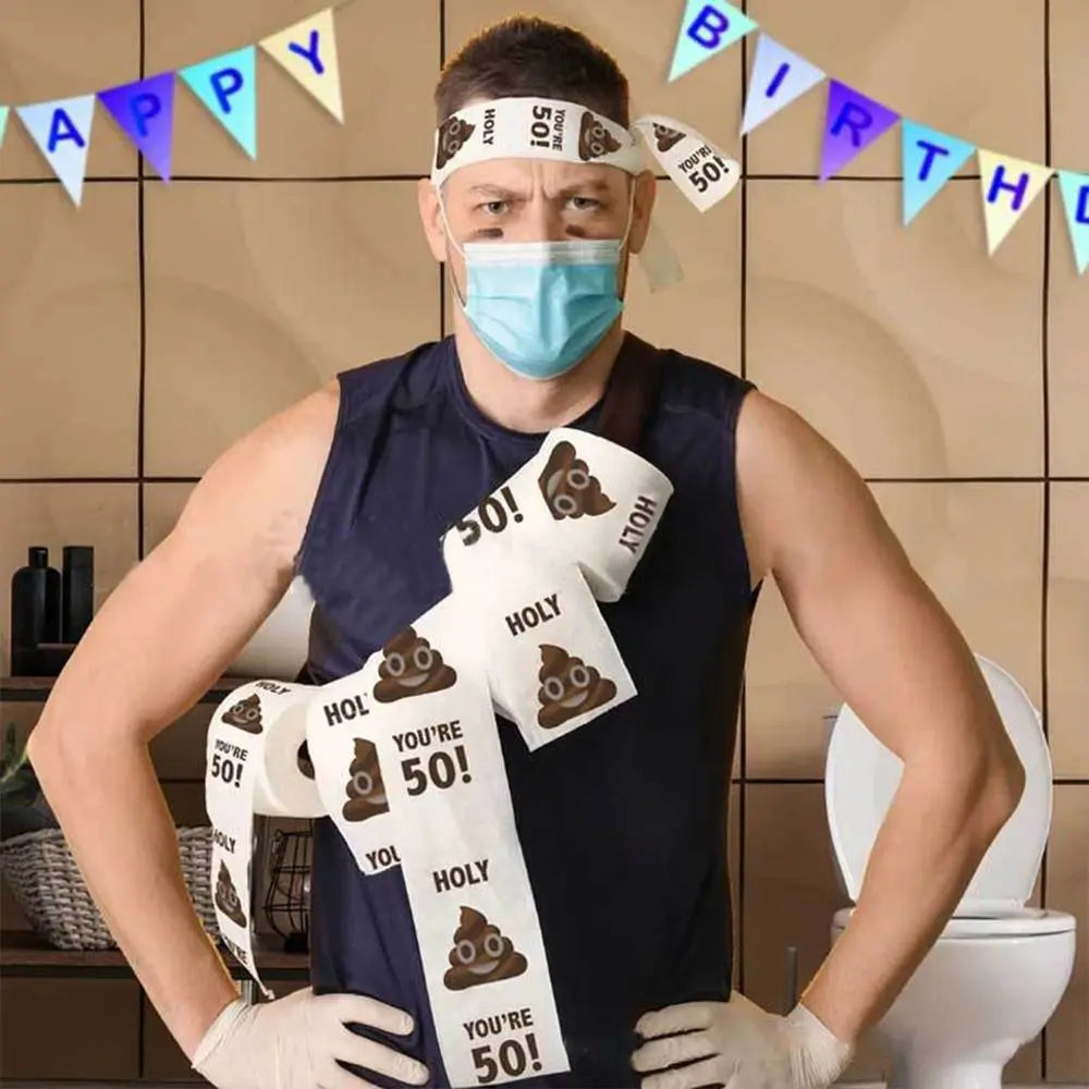 1 Roll Room Supplies Decor Tissue Birthday Gifts Toilet Paper Funny Birthday Rolls Roll Printed Funny Paper Towel