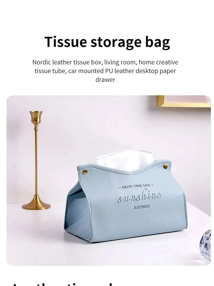 Living Dining Room Tissue Storage Box Environmentally Friendly Multi-Purpose Solid Color Creative Napkin Box