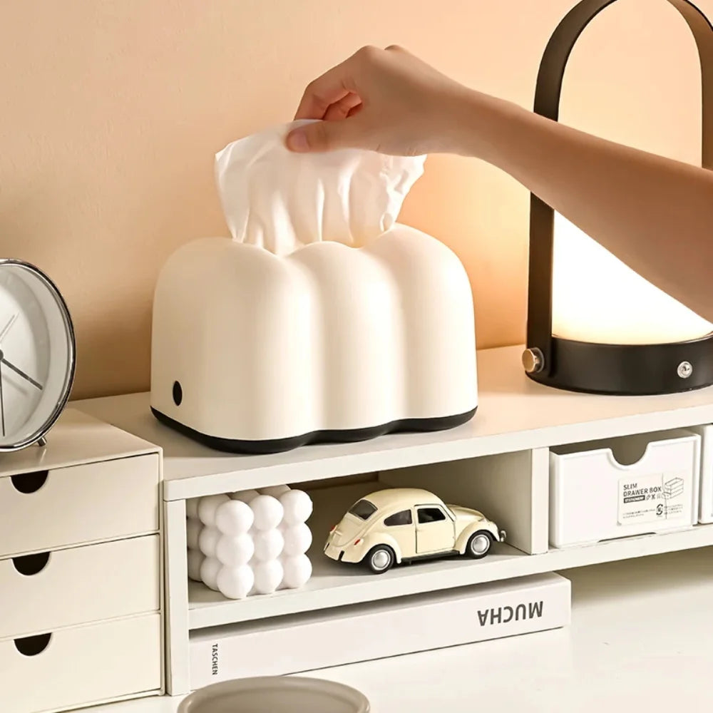 Cloud Creative Tissue Box Household Bathroom Paper Suction Box High-End Cream White Wall Mounted Paper Box