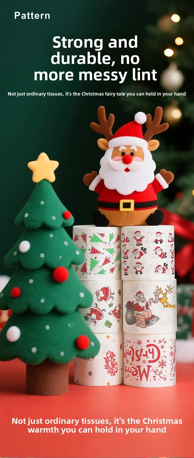 Christmas Print Colored Toilet Paper Roll Large Quantity Hygienic Paper Towels Bulk Shipping Home Direct Straightening