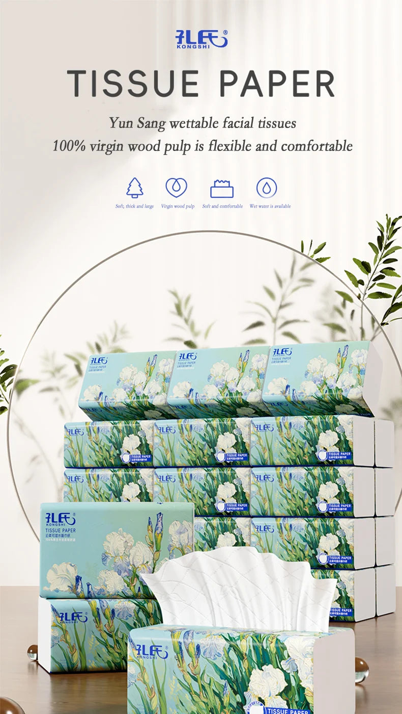20 Packs Full Case of 400 Sheets of Toilet Paper Log Napkins Embossed Facial Tissue Paper Household Paper Towels