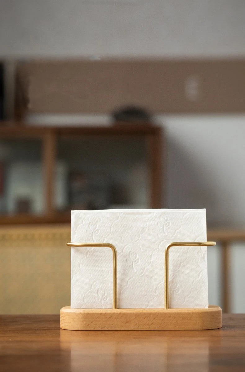 HeMu-Tooth Swab Tube Tissue Holder, Black Walnut, Minimalist Dining Table Tissue Storage Rack, Restaurant Coffee Shop Paper Box