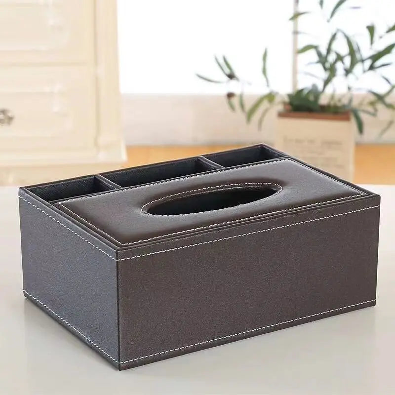 European Sle Creative Leather Wallpaper Multi-Function Tissue Box Living Room Coffee Table Remote Control Storage Basket