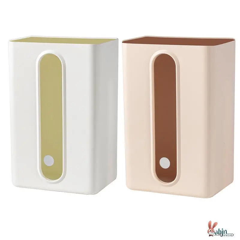 Wall-Mounted Tissue Box Kitchen Home Use Napkin Holder Storage Box Drop-In No-Punching Required Simple Rectangular Plastic De...