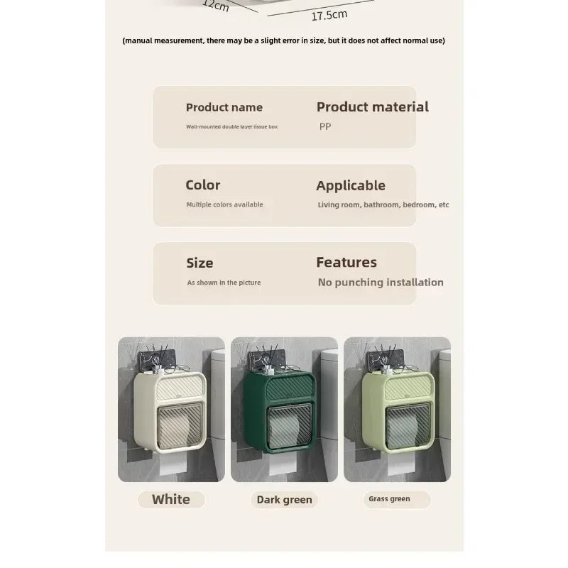 New HOT Toilet toilet carton Wall-mounted tissue box No punching Waterproof toilet paper Roll paper rack