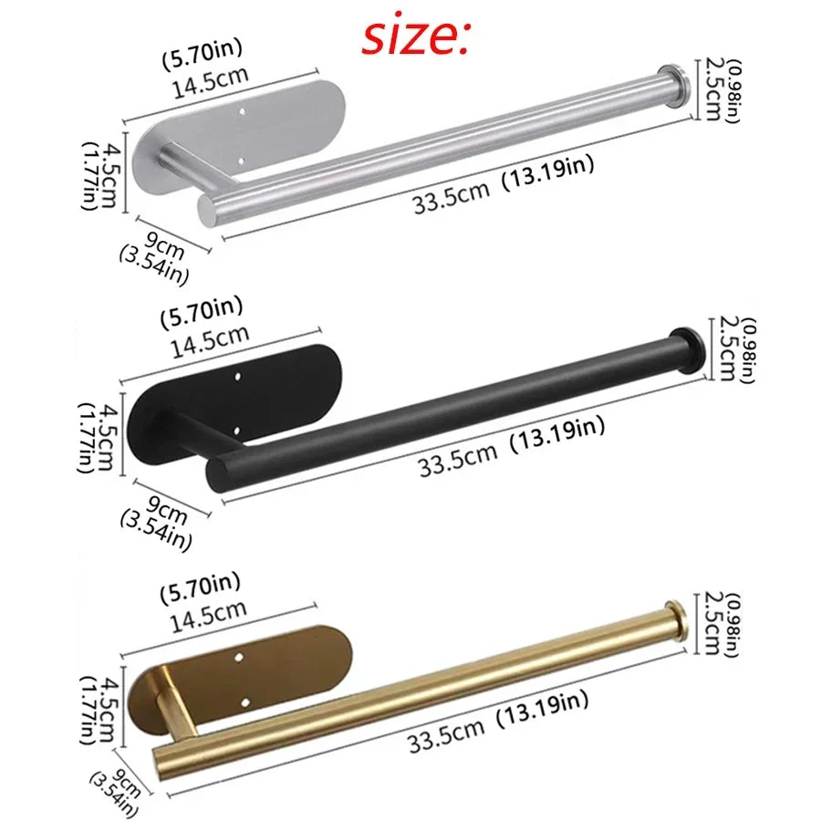 1PCS Kitchen Paper Towel Holder Toilet Paper Holder Adhesive Tissue Rack Napkin Dispenser Cabinet Storage Bathroom Accessories