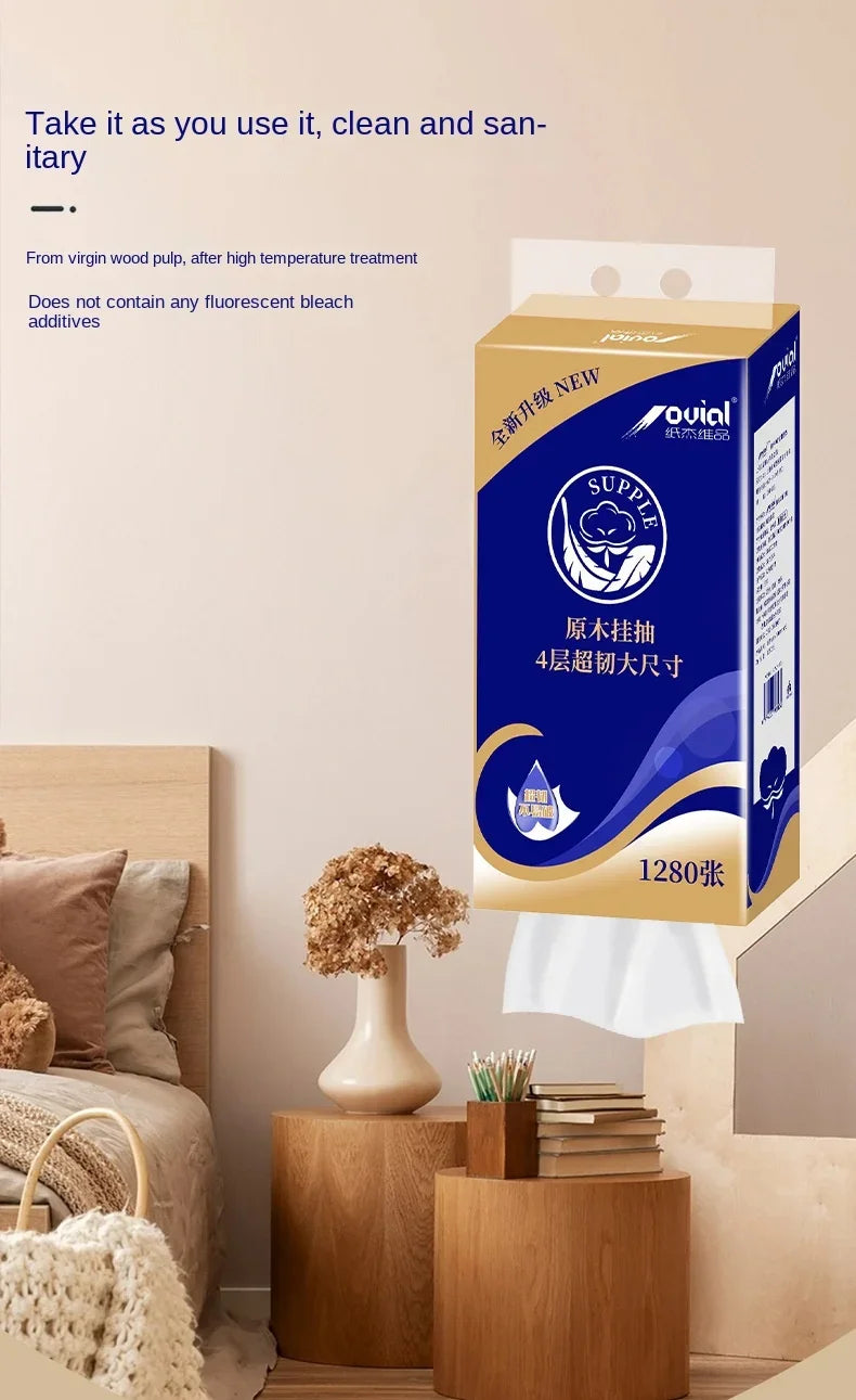 Bulk Pack Toilet Paper for Home Use Soft Embossed Tissues Bottom Extraction Hand Towels Bathroom Paper Essentials