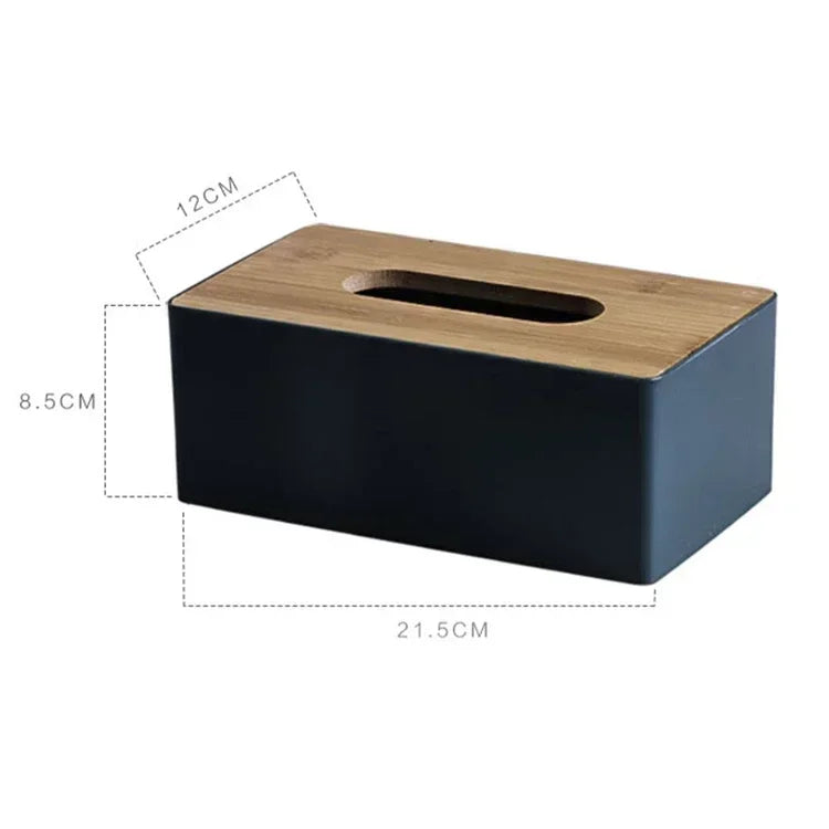 Tissue Box Table Napkin Rings Tissue Case Paper Box Container Bamboo Cover Solid Wood Storage Box Home Tissue Box Holder