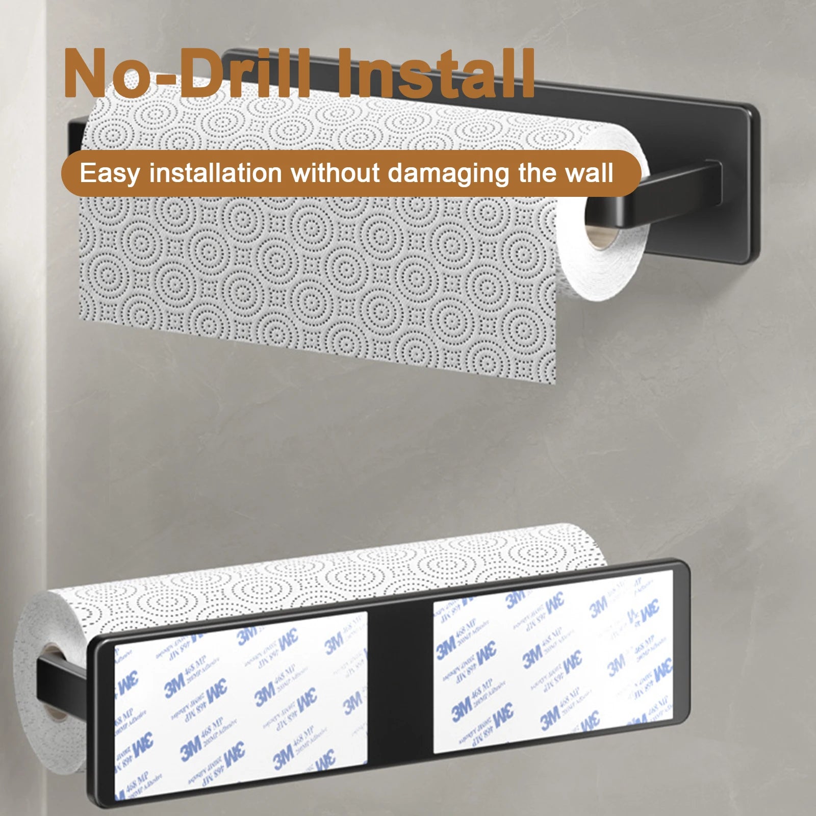 Kitchen Paper Towel Holder Adhesive Tissue Hanger Toilet Roll Paper Dispenser Cabinet Storage Napkin Rack Bathroom Accessories