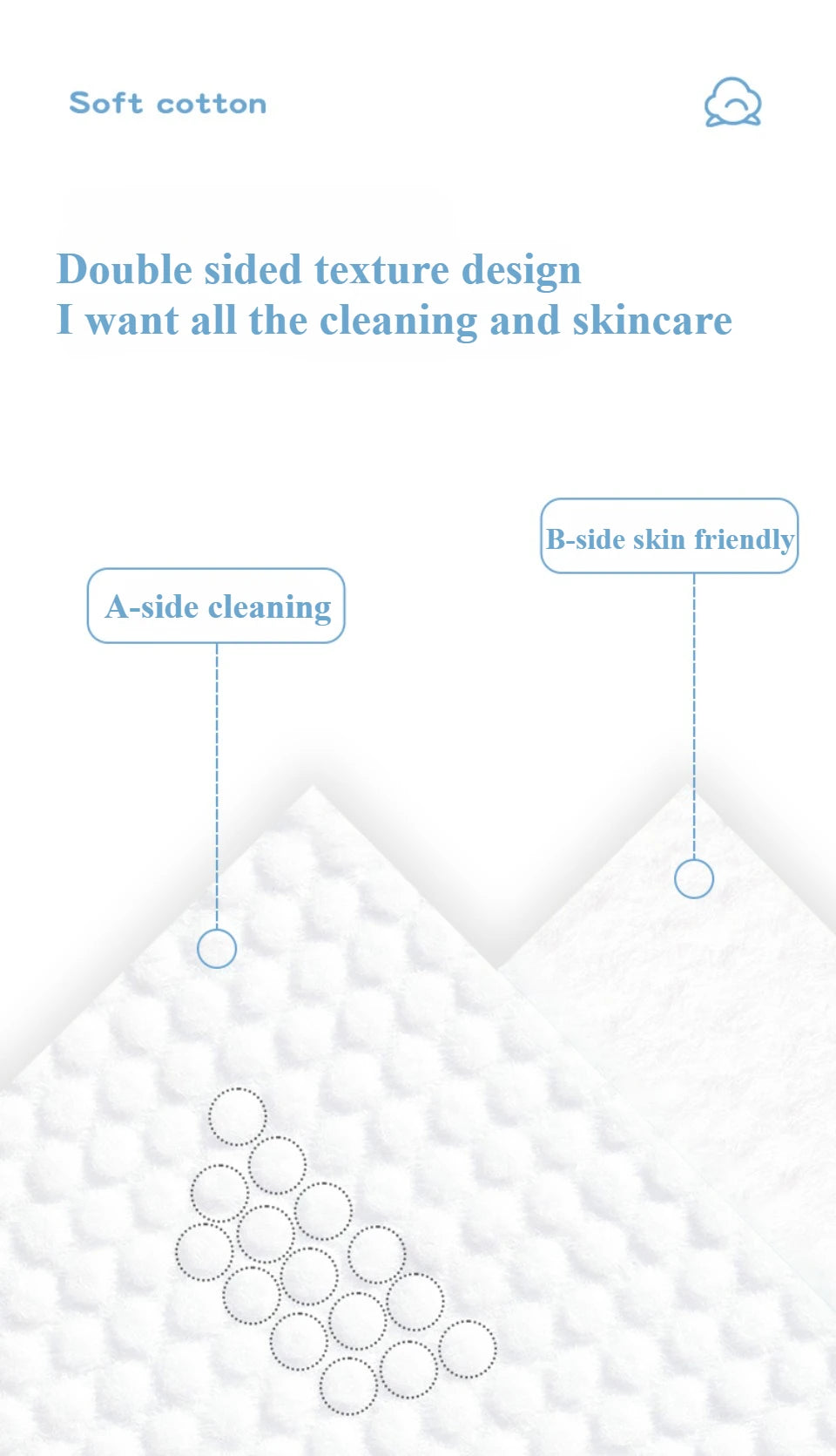 Disposable pure cotton facial tissue, extracted facial tissue paper, used to wipe the face and wash the face