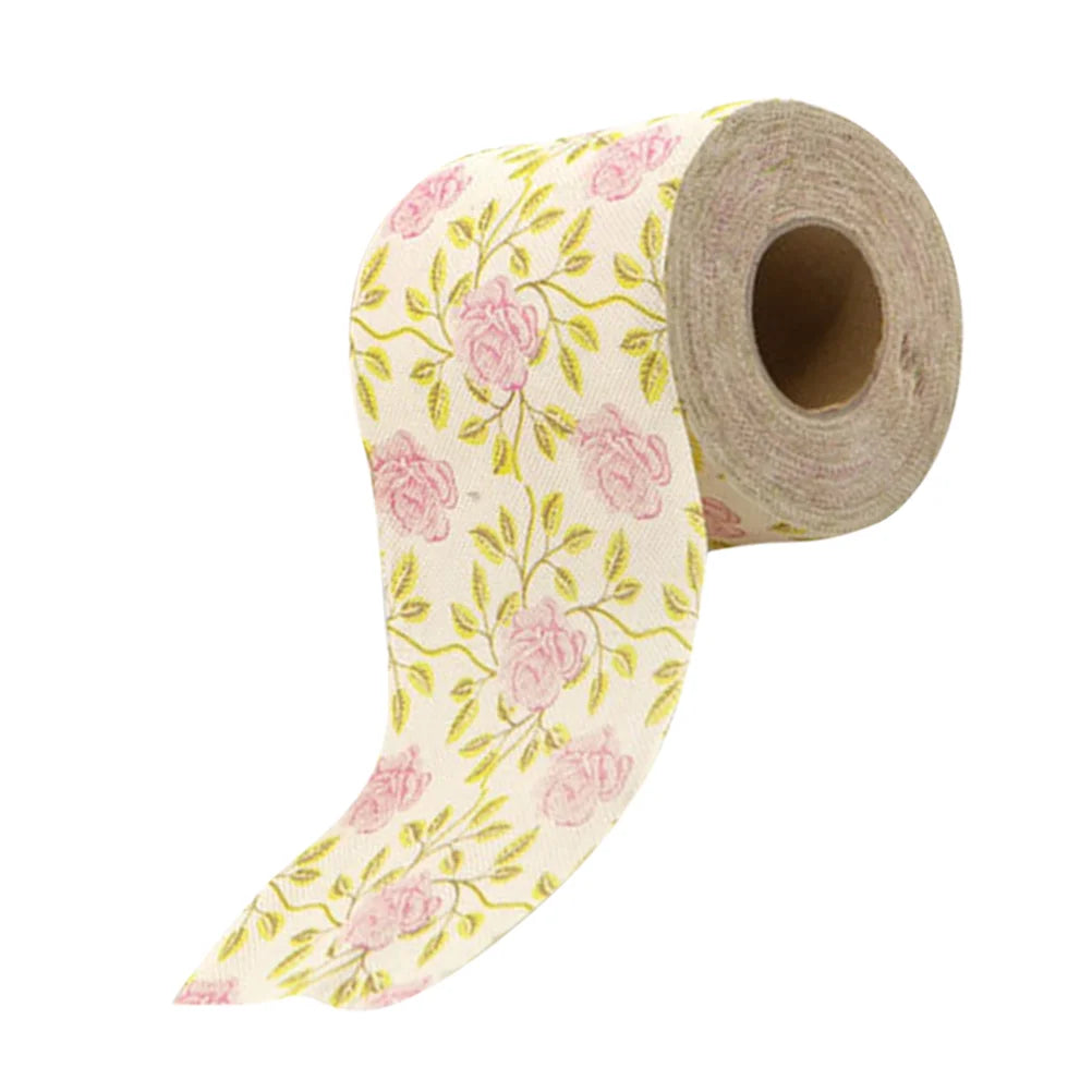 Printed Bamboo Pulp Paper Rose Pattern Creative Toilet Tissue Decorative Toilet Roll Sanitary Paper Bathroom Supplies